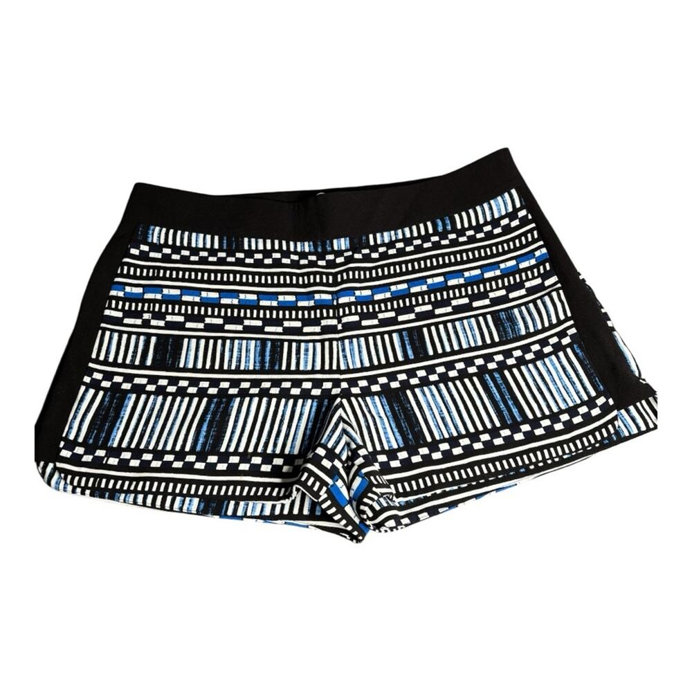 J. Crew Blue Black Printed Shorts Side Zipper 10